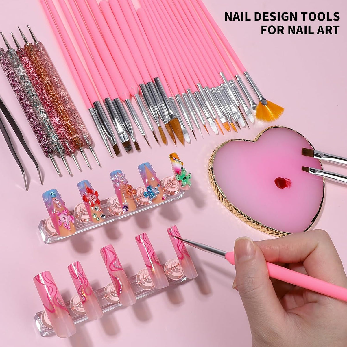 Nail Art Tools, Nail Design Tools, Nail Art Brushes, Nail Brushes for Nail Art, Nail Art Kit, Nail Stand, Nail Holder for Painting Nails, Nail Dotting Tool, Nail Art Palette, Nail Tools