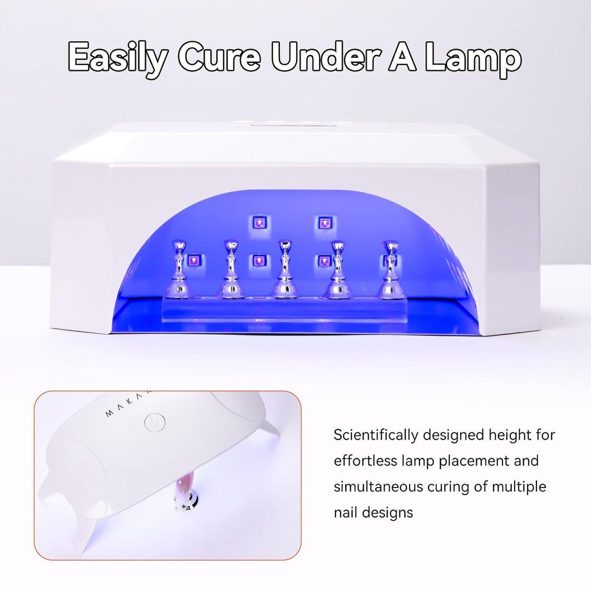 Press on Nail Stand: Silver Nail Stand for Nails Art Display Practice Nail Holder for Painting Nails Stand for False Nail Press on Designs Magnetic Fake Nail Holder with 1M Double-Sided Tape